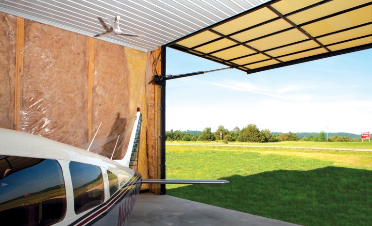 Inside view of Bi-Fold No-Fold Hangar Door