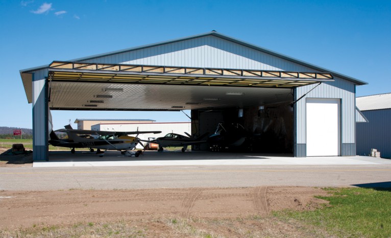 Airplane Hangar with No-Fold Door